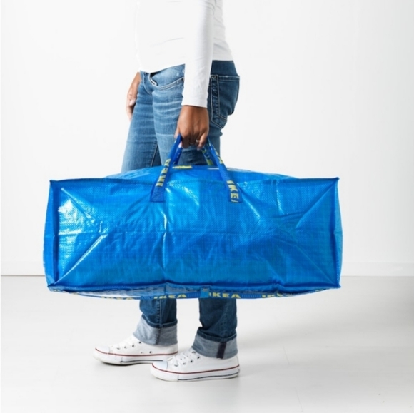 IKEA Frakta - Two (2) ZIPPERED Large Blue Storage Bag Handles/Backpack Storage - Picture 9 of 11